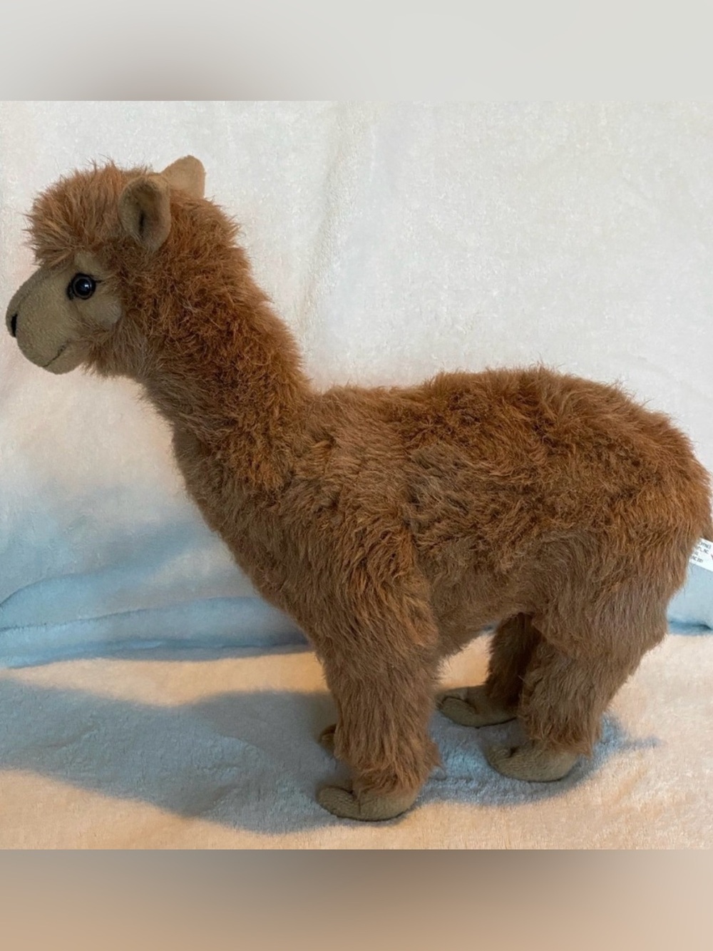 2001 Hansa Alpaca Brown Stuffed Animal Realistic Plush 11 Inch Vintage soft